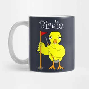 Birdie Golfing Chick White Text Mug